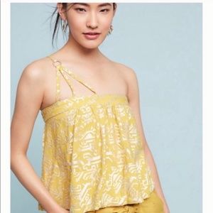 ❤️ Anthropologie Anesu yellow one-shoulder top